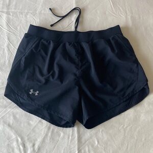 Under Armour Women's Black Athletic Shorts w/Drawstring, inner liner, loose fit